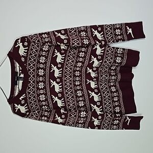 Forever 21 maroon and white medium Christmas themed sweater
